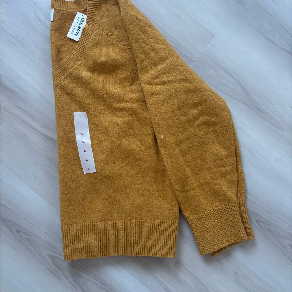 Old Navy SoSoft Mustard Yellow V-Neck Sweater